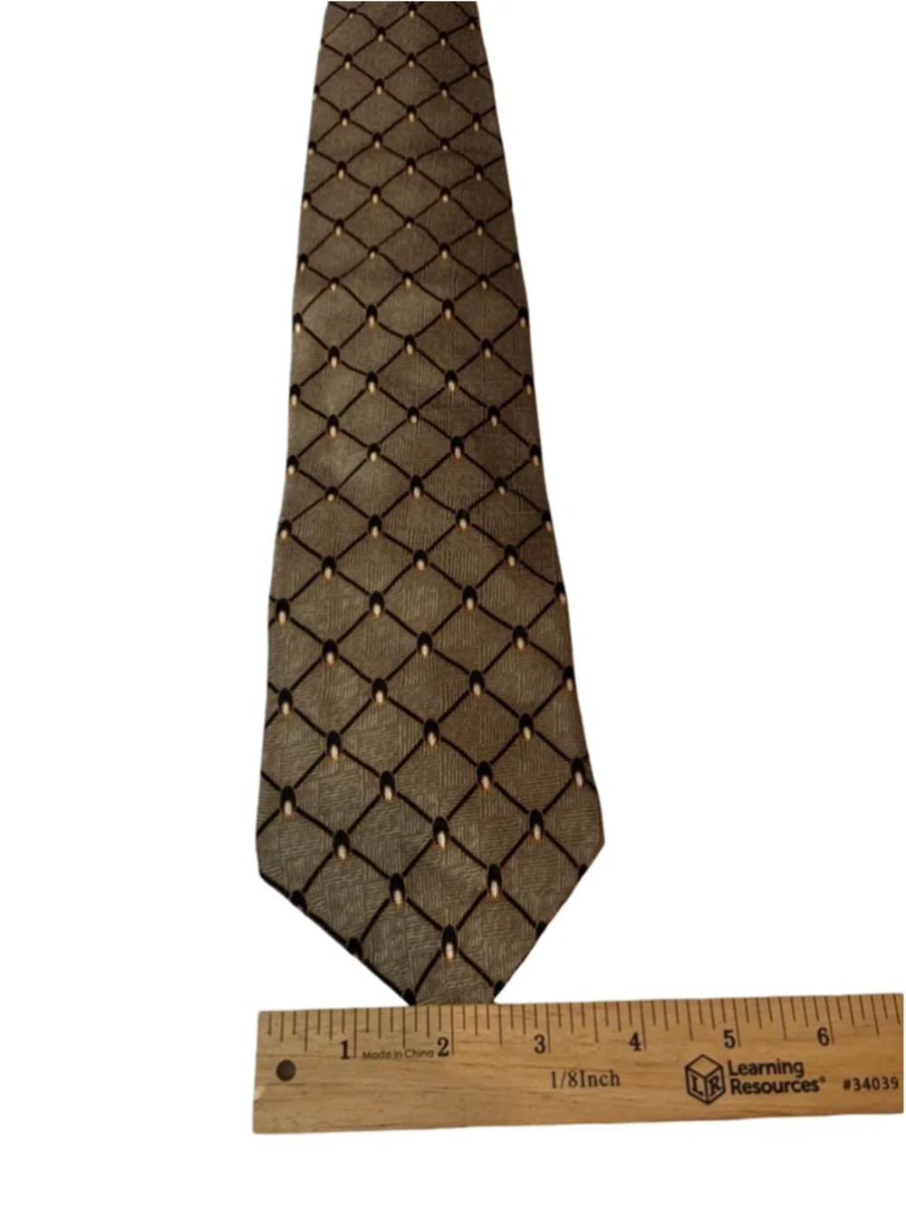 Graham & Lockwood Silk Tie Gold Black Geometric Lattice Classic Menswear England
